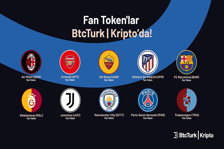 Dünyaca ünlü takımların Fan Token'ları   BtcTurk Kripto'da