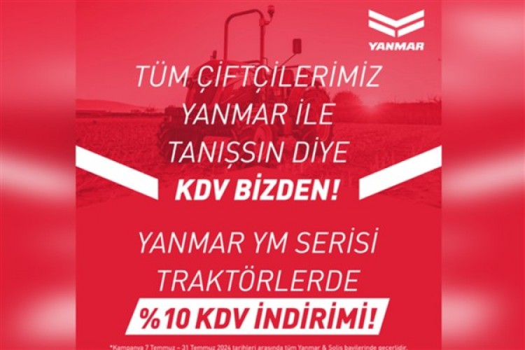 Yanmar YM serisi traktörlerde yüzde 10 KDV bedeli Yanmar Turkey'den