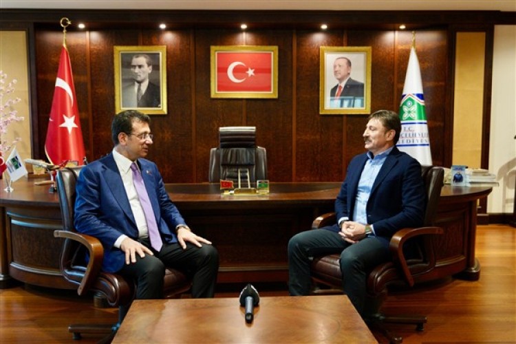 İmamoğlu, Bahçelievler Belediye Başkanı Bahadır'ı ziyaret etti