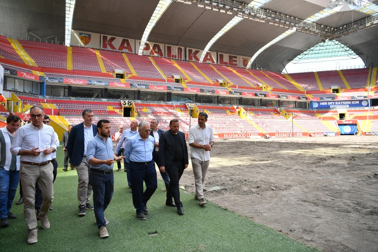Başkan Büyükkılıç'tan stadyum incelemesi