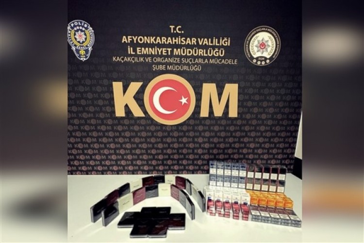 Afyonkarahisar'da 120 paket gümrük kaçağı sigara ele geçirildi