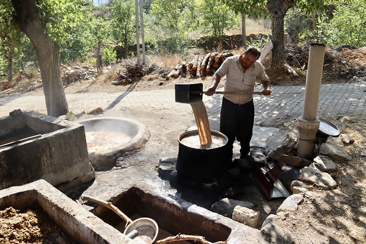Osmaniye'de bağ bozumunun ardından pekmez yapımına başlandı