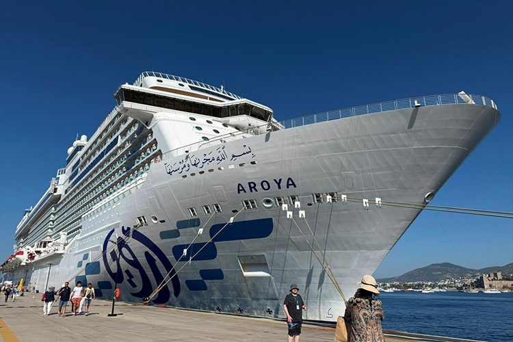 Bodrum'a "Aroya" adlı kruvaziyer 2 bin 360 turistle geldi