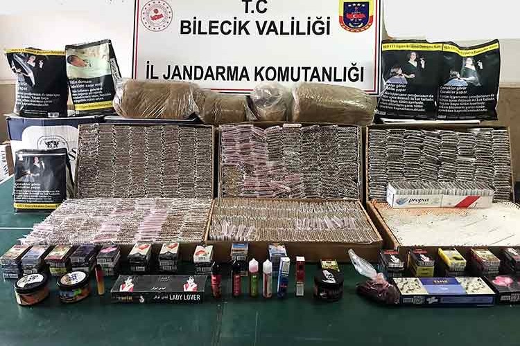 Bilecik'te 56 bin 340 dolu makaron ele geçirildi