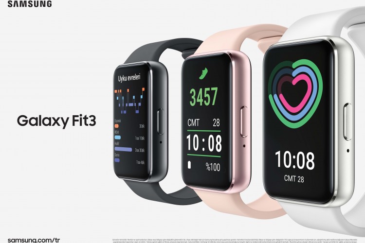 Yaşam tarzına uyum sağlayan yeni nesil akıllı bileklik Samsung Galaxy Fit3 alanlara, özel kordon hediye