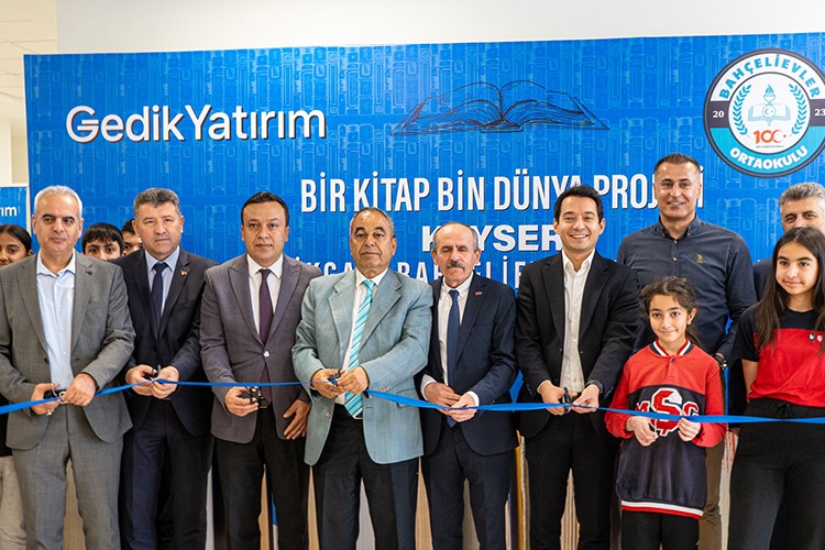 Gedik Yatırım'ın öğrencilere hediye ettiği üçüncü kütüphane Kayseri'de açıldı