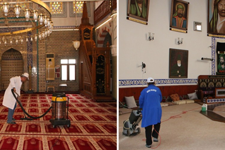 KARTAL'DA RAMAZAN AYI ÖNCESİ İBADETHANELERDE TEMİZLİK ÇALIŞMALARI BAŞLADI