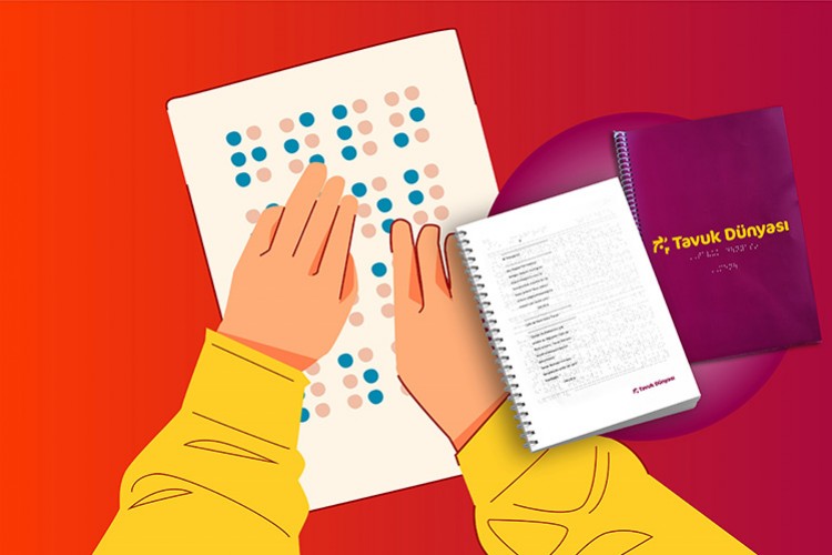 Görme engelli misafirler için Braille alfabeli menü