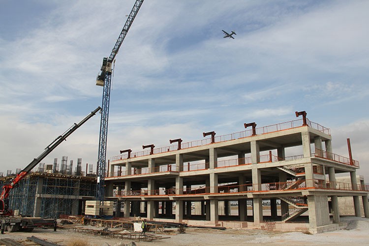 Kayseri Havalimanı yeni terminal binası inşaatı yükseliyor