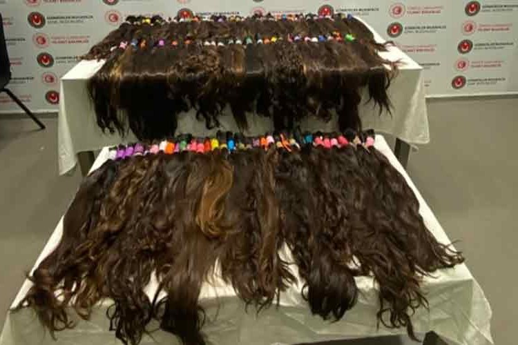 Valiz içerisinde 15 kilogram insan saçı ele geçirildi