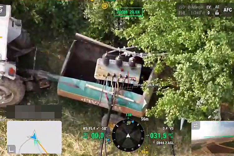Su tankerine gizlenen kaçak trafo drondan saklanamadı