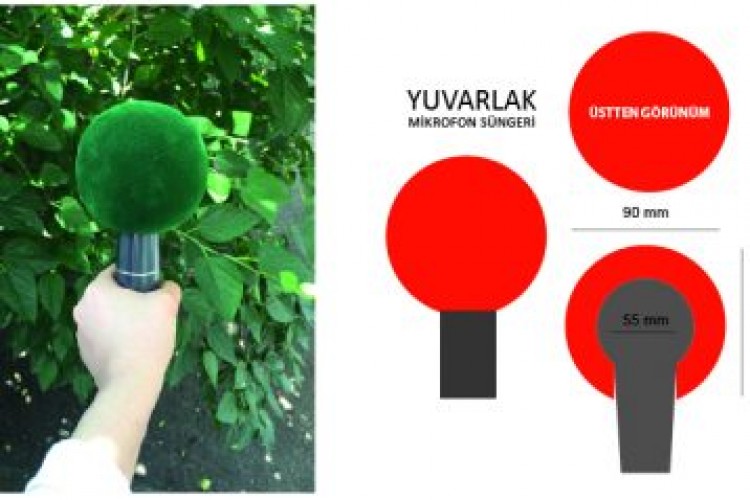 Mikrofon süngeri baskı ile kaliteli ses kaydı