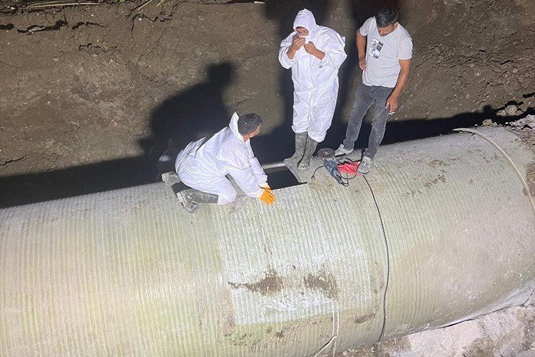 Samsun'da DSİ'ye ait sulama şebekesi borusu patladı