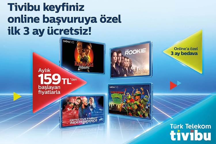 Tivibu'dan özel ilk 3 ay ücretsiz eğlence paketi
