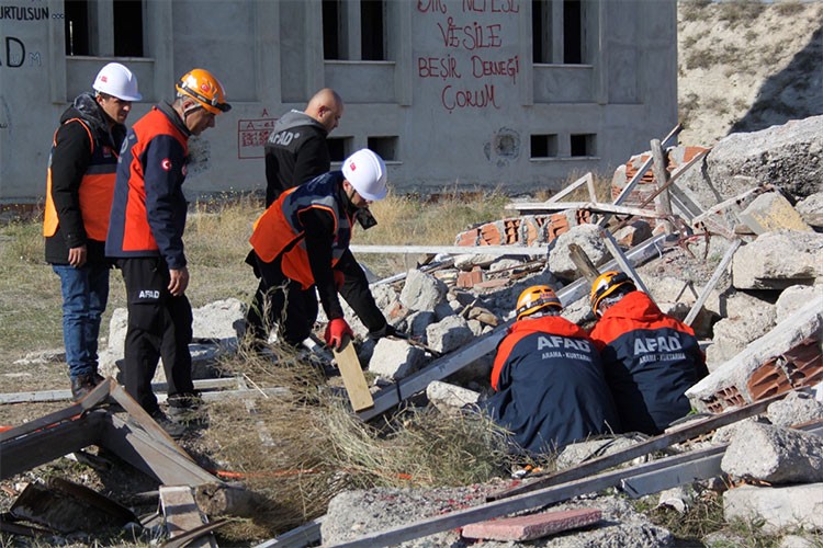 Çorum'da Türkiye Afet Müdahale Planı kapsamında tatbikat yapıldı